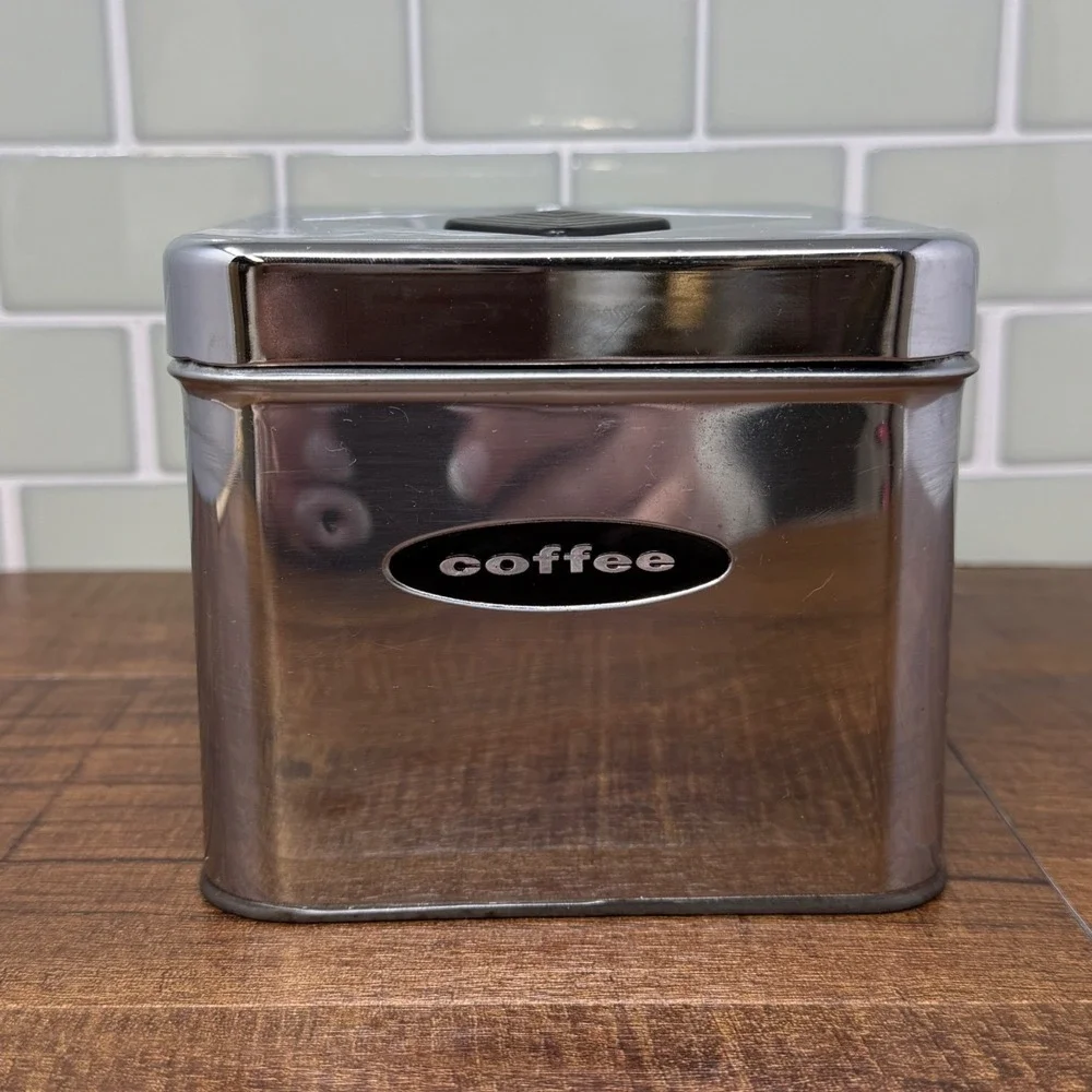 Vintage MCM Masterware Chrome Coffee Canister | Made in USA | Retro Kitchen